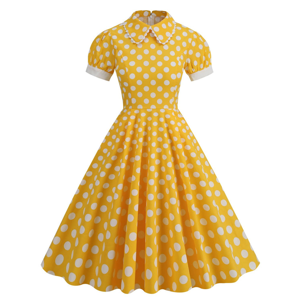 tea party dresses vintage Women 1950s Vintage Polka Dot Rockabilly Swing Dress A-line Cocktail T – Hiipps
