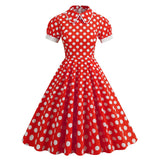 Women 1950s Vintage Polka Dot Rockabilly Swing Dress A-line Cocktail Tea Party Dresses