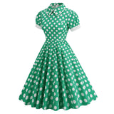 Women 1950s Vintage Polka Dot Rockabilly Swing Dress A-line Cocktail Tea Party Dresses