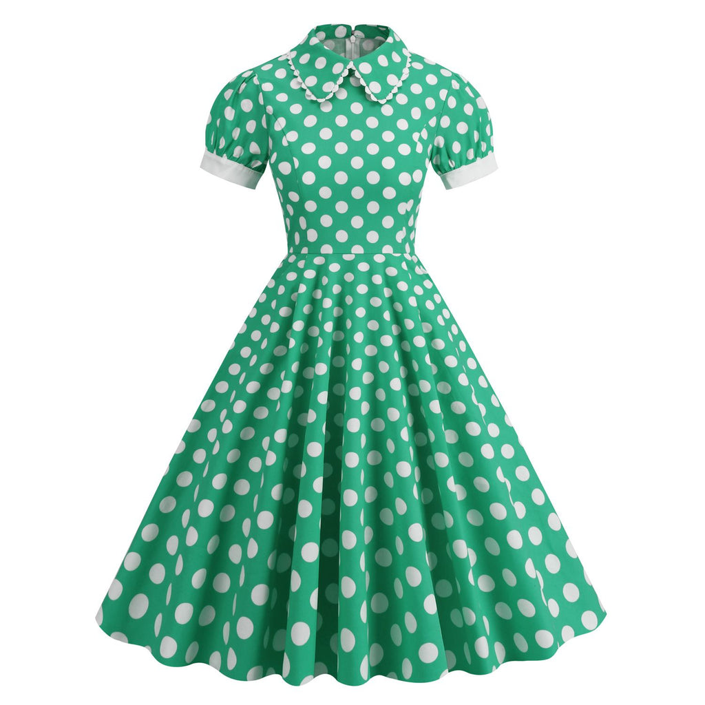 Women 1950s Vintage Polka Dot Rockabilly Swing Dress A-line Cocktail T Hiipps Women 1950s Vintage Polka Dot Rockabilly Swing Dress A-line Cocktail T Hiipps