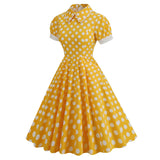 Women 1950s Vintage Polka Dot Rockabilly Swing Dress A-line Cocktail Tea Party Dresses