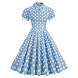 Women 1950s Vintage Polka Dot Rockabilly Swing Dress A-line Cocktail Tea Party Dresses