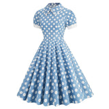 Women 1950s Vintage Polka Dot Rockabilly Swing Dress A-line Cocktail Tea Party Dresses