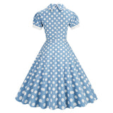 Women 1950s Vintage Polka Dot Rockabilly Swing Dress A-line Cocktail Tea Party Dresses