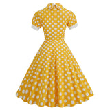 Women 1950s Vintage Polka Dot Rockabilly Swing Dress A-line Cocktail Tea Party Dresses