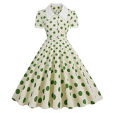 Women 50s Vintage Dresses Polka Dot Dress Audrey Hepburn Style Cocktail Swing Dress