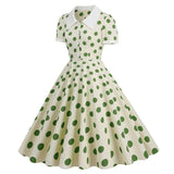 Women 50s Vintage Dresses Polka Dot Dress Audrey Hepburn Style Cocktail Swing Dress