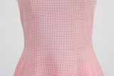 Women 50s Vintage Halter Cocktail Dress Rockabilly Audrey Hepburn Pink Prom Tea Party Dress