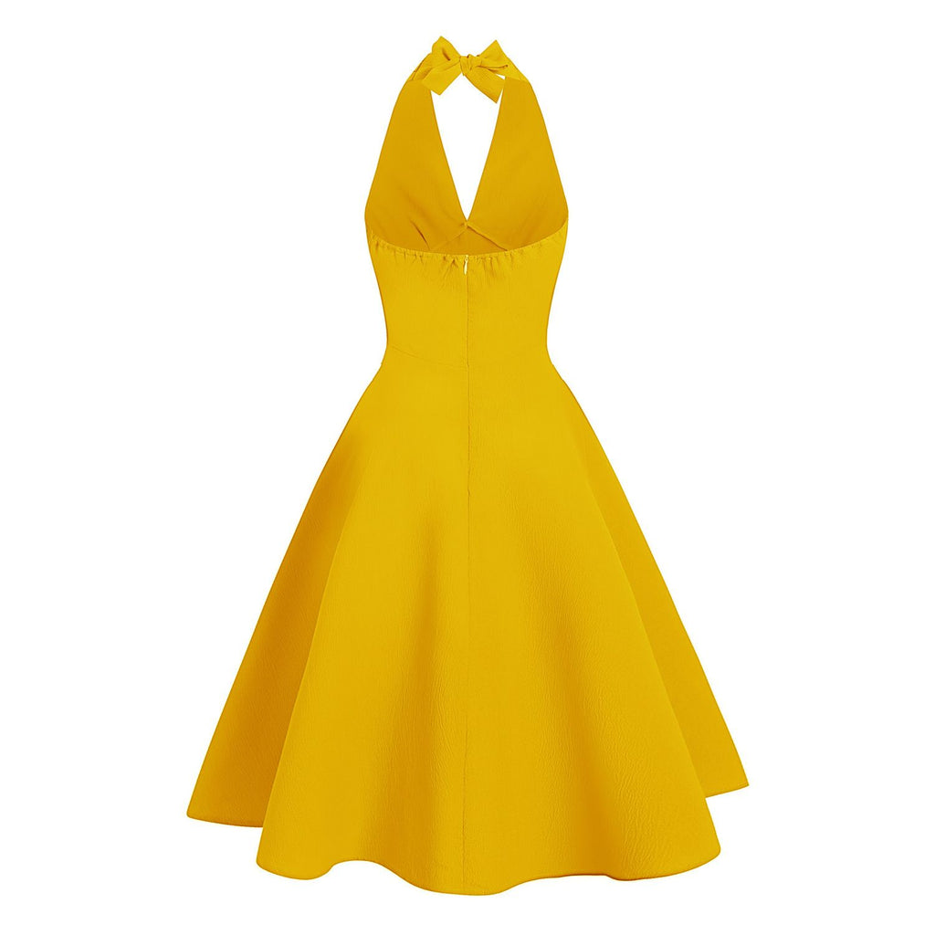 Women 50s Vintage Halter Cocktail Swing Dress Sexy V Neck 1950s Rockab – Hiipps Women 50s Vintage Halter Cocktail Swing Dress Sexy V Neck 1950s Rockab – Hiipps