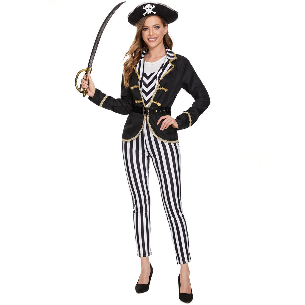 Women Adult Halloween Pirate Masquerade Uniform Captain Cosplay Costume