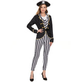 Women Adult Halloween Pirate Masquerade Uniform Captain Cosplay Costume