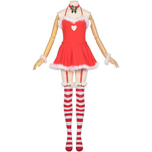 Women Christmas Bunny Girl Lingerie Set 6 Piece Sexy Santa Babydoll Red Chemise