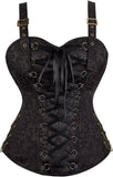 Women Corset Dress Steampunk Top Skirt Set Plus Size Lace up Gothic Medieval Renaissance