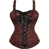 Women Corset Dress Steampunk Top Skirt Set Plus Size Lace up Gothic Medieval Renaissance