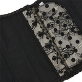 Women Corset Polka Dots Lace Up Style Waist Breast Support Shapewear