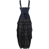Women Corset Strap Dress Top Skirt Set Plus Size Bustier Lace up Gothic Basques Medieval