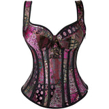 Women Corset Strap Dress Top Skirt Set Plus Size Bustier Lace up Gothic Basques Medieval