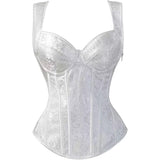 Women Corset Strap Dress Top Skirt Set Plus Size Bustier Lace up Gothic Basques Medieval