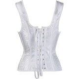 Women Corset Strap Dress Top Skirt Set Plus Size Bustier Lace up Gothic Basques Medieval