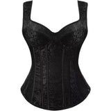 Women Corset Strap Dress Top Skirt Set Plus Size Bustier Lace up Gothic Basques Medieval