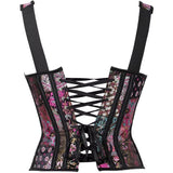 Women Corset Strap Dress Top Skirt Set Plus Size Bustier Lace up Gothic Basques Medieval