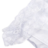 Women Corset Top with Lace Sleeve Lace Up Sexy Bustier Costume Tops