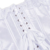 Women Corset Top with Lace Sleeve Lace Up Sexy Bustier Costume Tops