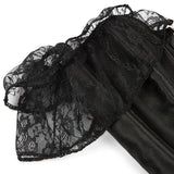 Women Corset Top with Lace Sleeve Lace Up Sexy Bustier Costume Tops