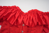 Women Corset Top with Lace Sleeve Sexy Bustier Lingerie Waist Cincher Costume Tops