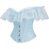 Women Corset Top with Lace Sleeve Sexy Bustier Lingerie Waist Cincher Costume Tops