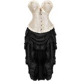Women Corsets Top Skirt Set Dress Bustier Floral Plus Size Princess Costume