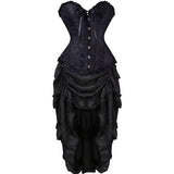 Women Corsets Top Skirt Set Dress Bustier Floral Plus Size Princess Costume