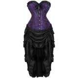 Women Corsets Top Skirt Set Dress Bustier Floral Plus Size Princess Costume