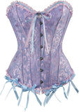 Women Corsets Top Skirt Set Dress Bustier Floral Plus Size Princess Costume