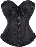 Women Corsets Top Skirt Set Dress Bustier Floral Plus Size Princess Costume