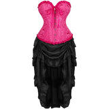 Women Corsets Top Skirt Set Dress Bustier Floral Plus Size Princess Costume