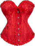 Women Corsets Top Skirt Set Dress Bustier Floral Plus Size Princess Costume