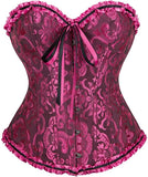 Women Corsets Top Skirt Set Dress Bustier Floral Plus Size Princess Costume