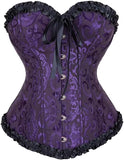 Women Corsets Top Skirt Set Dress Bustier Floral Plus Size Princess Costume
