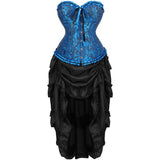 Women Corsets Top Skirt Set Dress Bustier Floral Plus Size Princess Costume