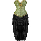 Women Corsets Top Skirt Set Dress Bustier Floral Plus Size Princess Costume
