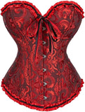 Women Corsets Top Skirt Set Dress Bustier Floral Plus Size Princess Costume