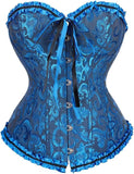 Women Corsets Top Skirt Set Dress Bustier Floral Plus Size Princess Costume