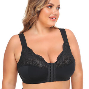 Women Full-Freedom Comfort Front Closure Bra Wireless with Hook and Eye