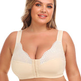 Women Full-Freedom Comfort Front Closure Bra Wireless with Hook and Eye