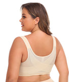 Women Full-Freedom Comfort Front Closure Bra Wireless with Hook and Eye