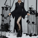 Women Gothic Lace Dress Moon Grunge Velvet Vintage Punk Dress