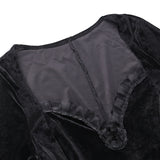 Women Gothic Lace Velvet Dress Black Lace Goth Vintage Dresses