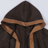 Women Men Hooded Cloak Medieval Renaissance Costume with Hood Cape Halloween Dress Up