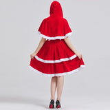 Women Mrs Claus Christmas Santa Costume Dress Adult 2PCS Red Cosplay Outfit Xmas Party